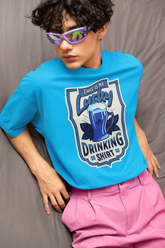 Lucky Beer Lover Drinking -Unisex Oversized Classic T-Shirt